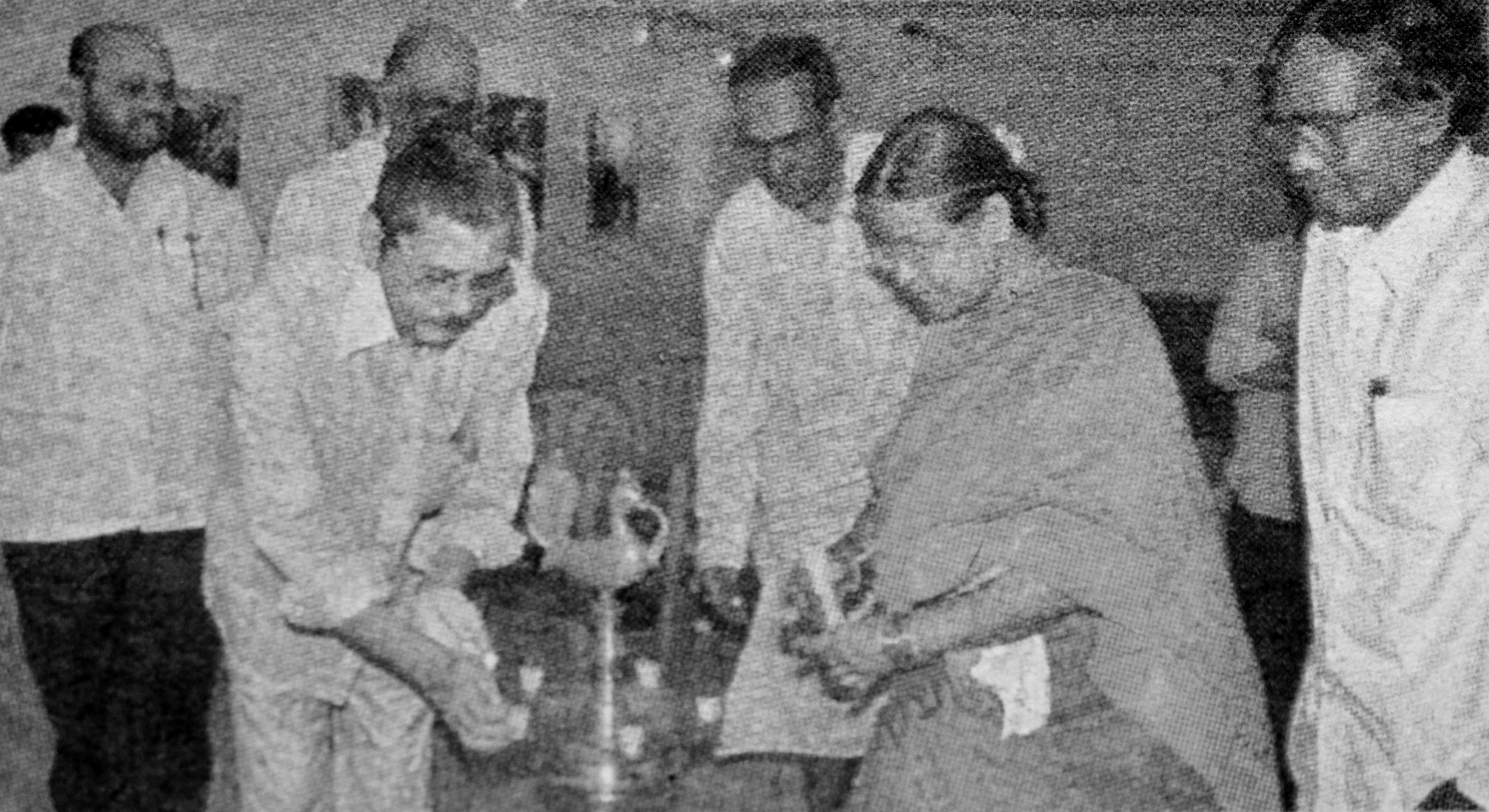 Archive photograph of an exhibition inauguration for K.S. Vass